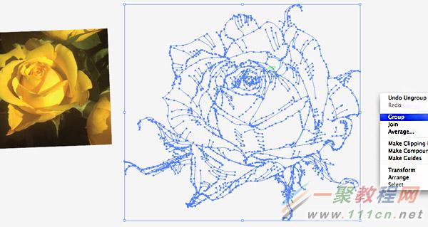 Illustrator绘制有型有色的抽象派玫瑰花效果教程 一聚教程网